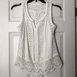 Anthropologie Ladder Lace Tank Size Small
